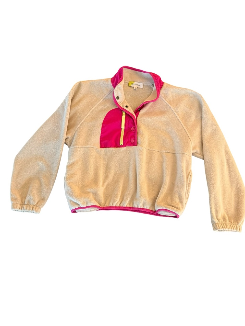 Hippie rose large quarter snap fleece pullover